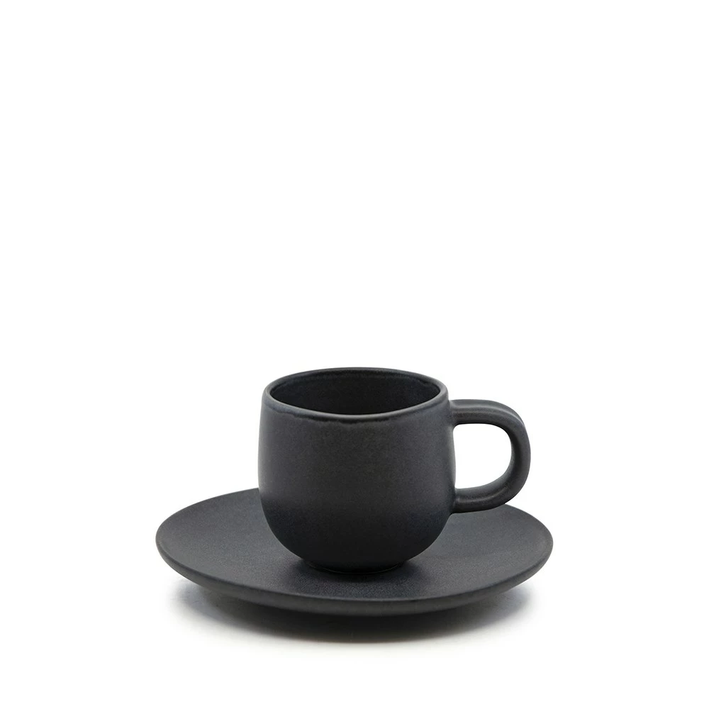 Salt & Pepper Salt & Pepper Hue Espresso Cup & Saucer Black