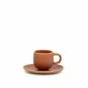 Salt & Pepper Salt & Pepper Hue Espresso Cup & Saucer Rust