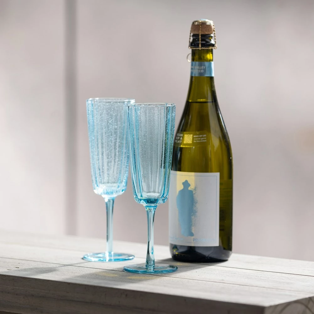 Ecology Adrift Set Of 4 Flutes 210ml Blue - Image 4