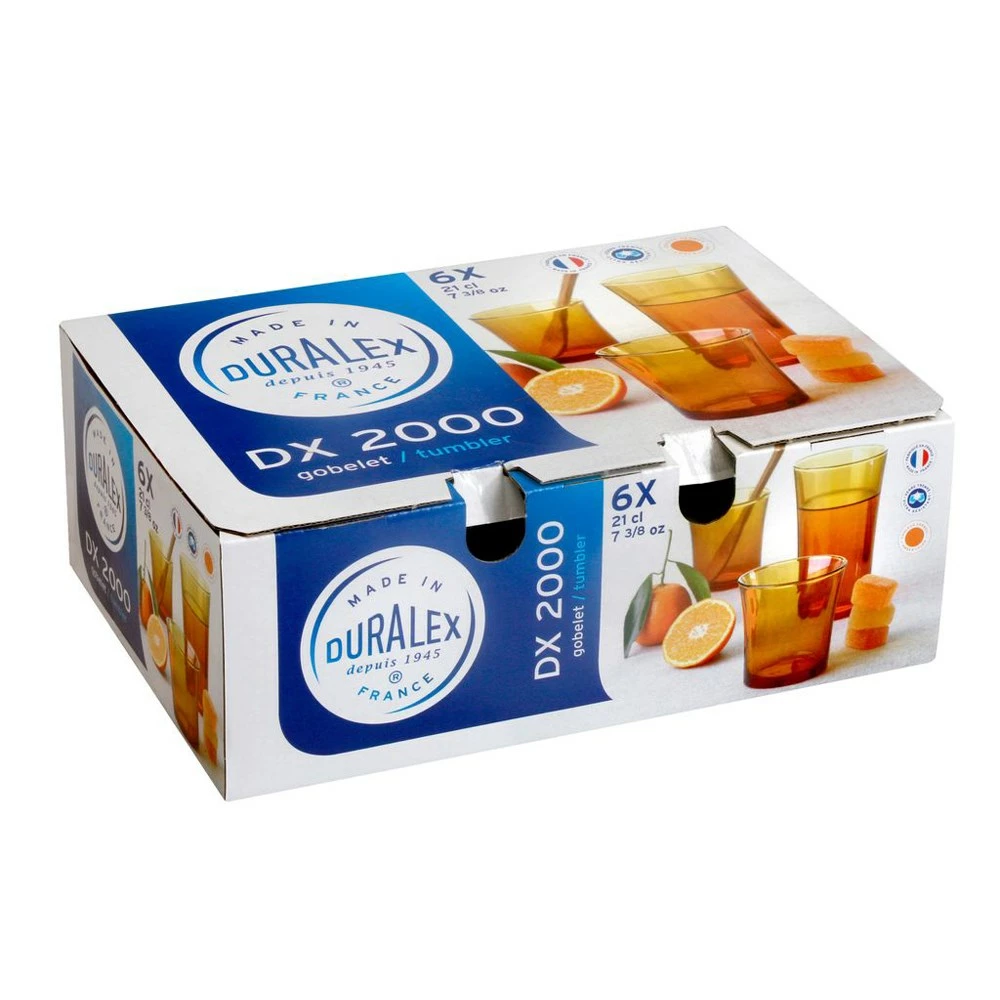 Duralex Lys Set Of 6 Tumbler Glasses 210ml Amber - Image 3