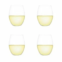Plumm Outdoors Set Of 4 Stemless White Wine Glasses