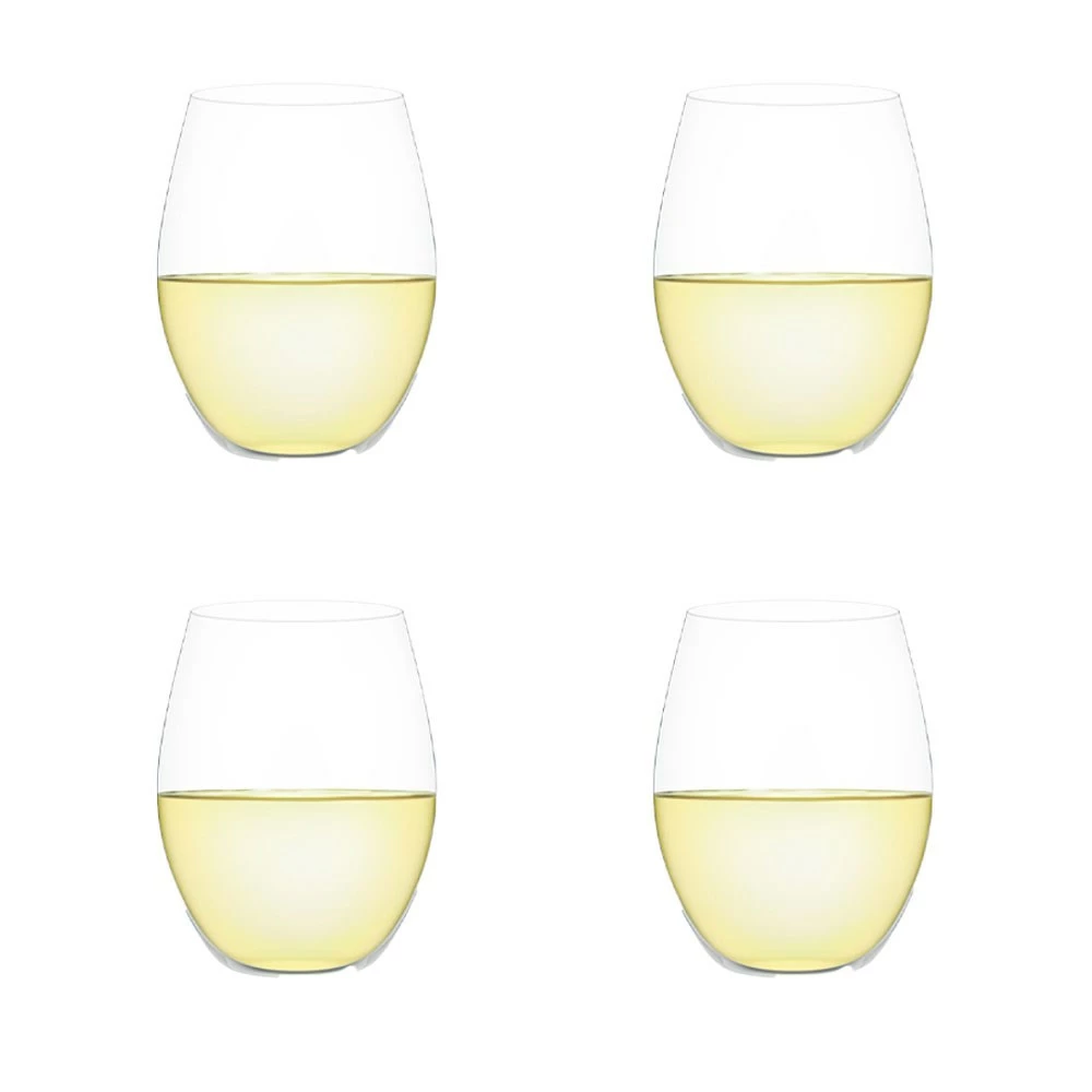 Plumm Outdoors Set Of 4 Stemless White Wine Glasses