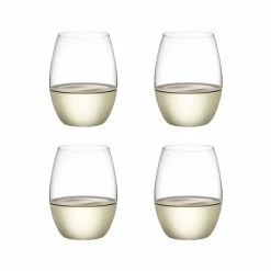 Plumm Vintage 398ml Stemless White+ Wine Glass Set Of 4