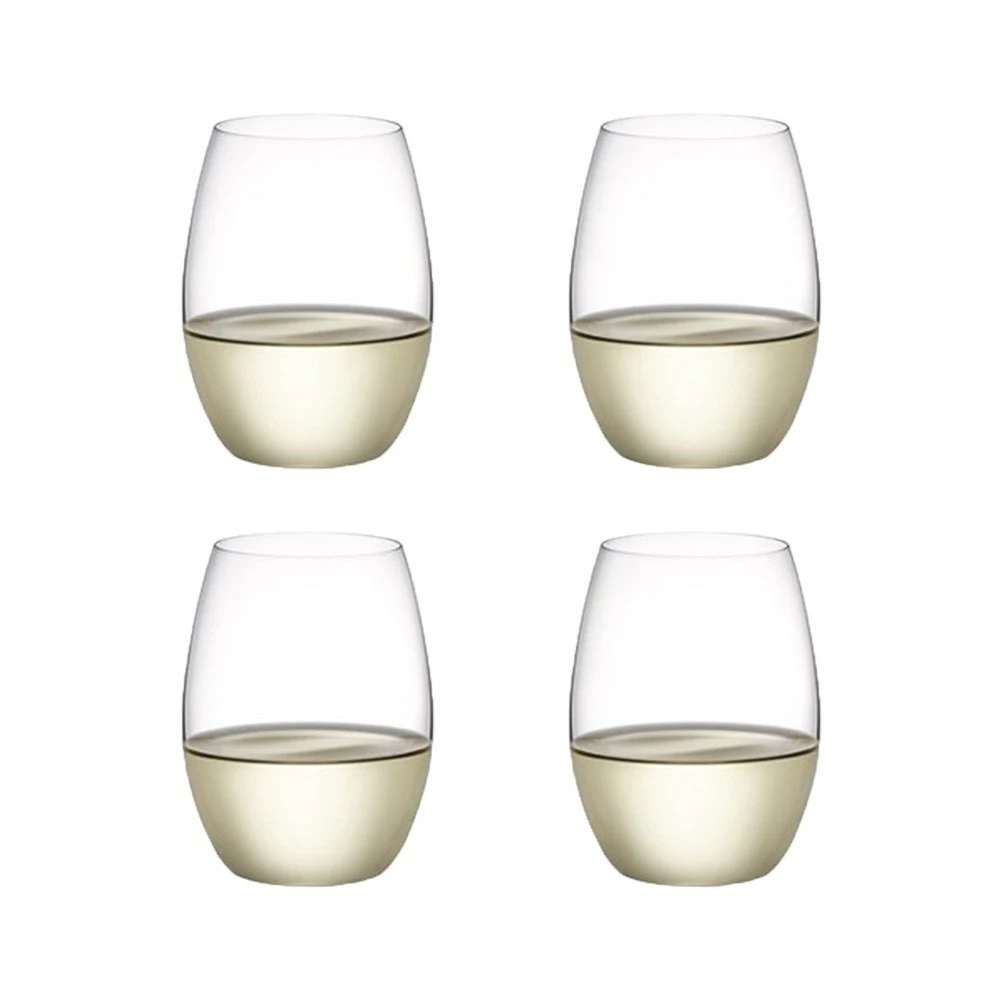 Plumm Vintage 398ml Stemless White+ Wine Glass Set Of 4