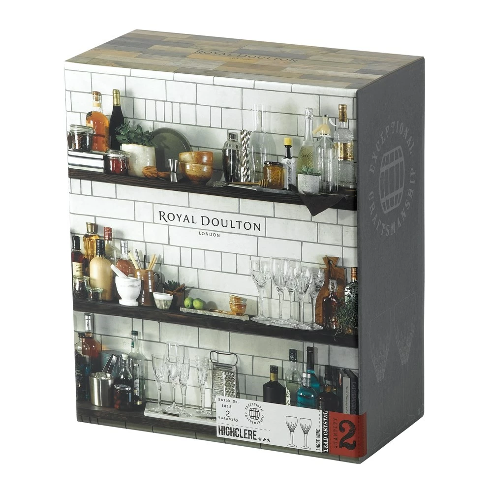 Royal Doulton R&D Collection Highclere Pair Of Crystal Wine Glasses - Image 3