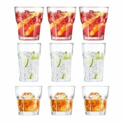 Cellar Tonic 18-Piece Facet Glass Tumbler Set