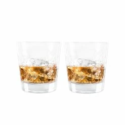 Cellar Premium Luxe Set Of 2 Pressed Double Old Fashion Glass