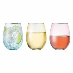 Cellar Tonic Tint Set Of 6 Stemless Wine Glasses Multicolour