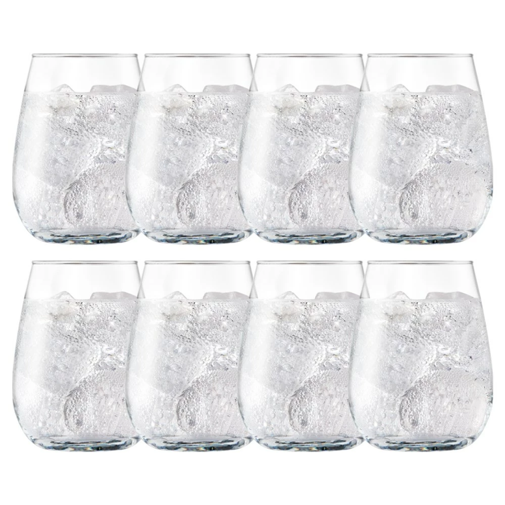 Cellar Set Of 8 Flat Bottom Stemless Glasses 450ml - Image 3