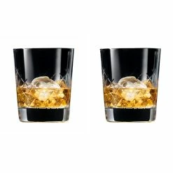 Cellar Premium Luxe Set Of 2 Pressed Double Old Fashion Glass II