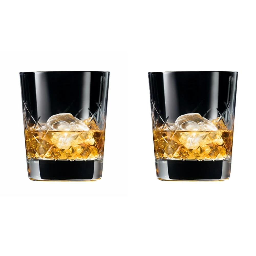 Cellar Premium Luxe Set Of 2 Pressed Double Old Fashion Glass II