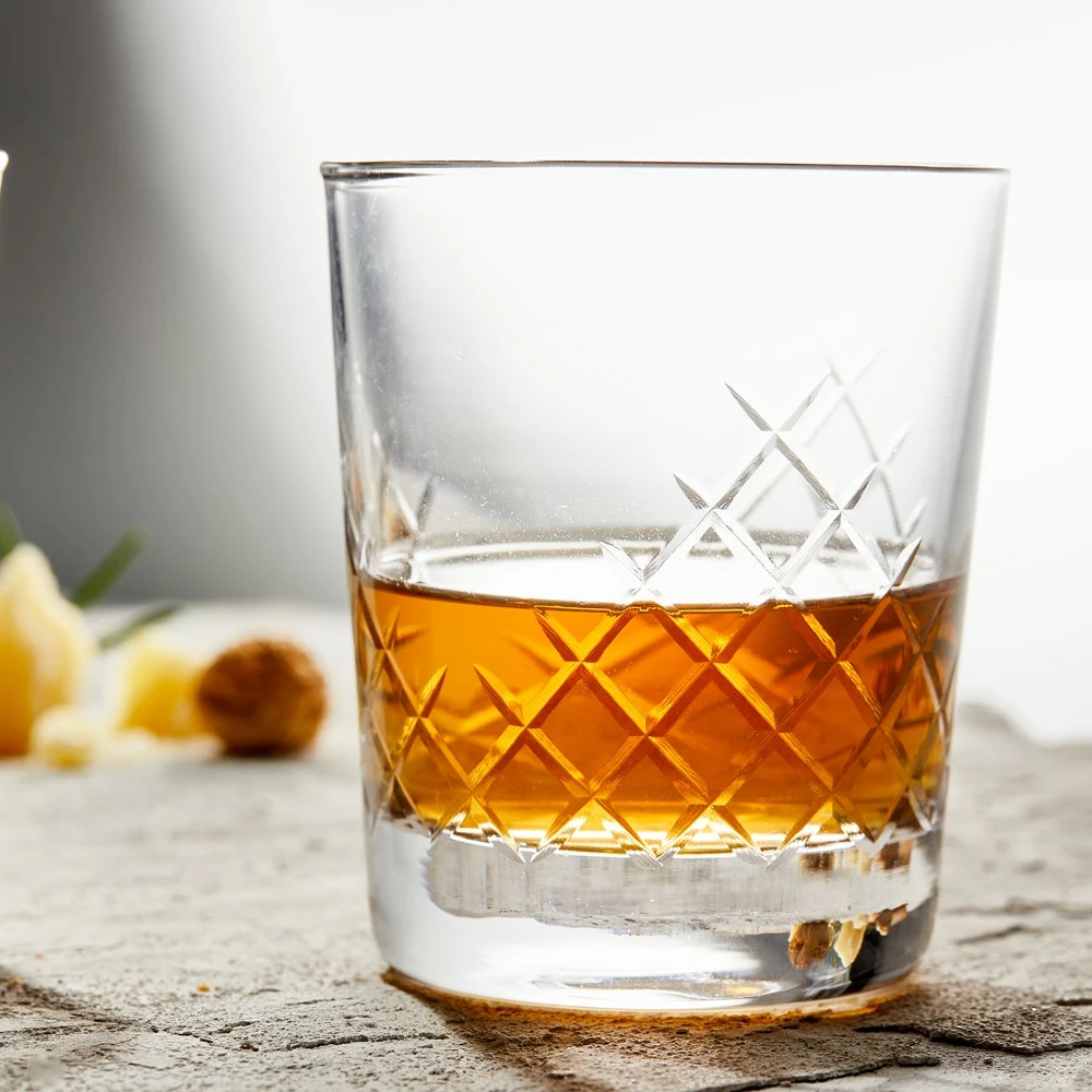 Cellar Premium Luxe Set Of 2 Pressed Double Old Fashion Glass II - Image 3