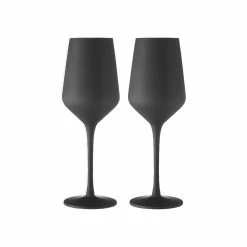 Tempa Aurora 2 Piece Wine Glass Set 400ml Black