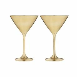Tempa Aurora 2 Piece Martini Glass Set 190ml Gold