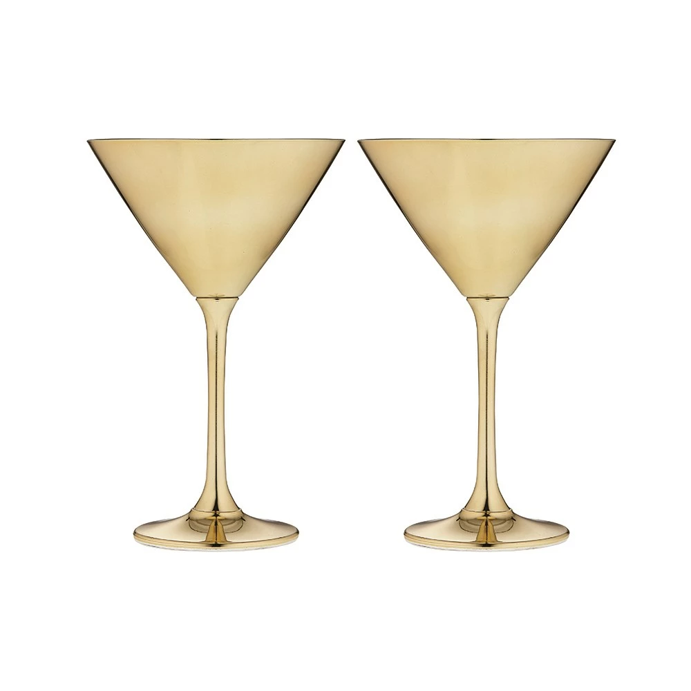 Tempa Aurora 2 Piece Martini Glass Set 190ml Gold