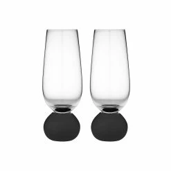Tempa Astrid Set Of 2 Champagne Glasses Matte Black