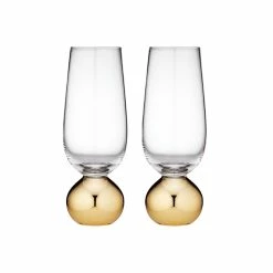 Tempa Astrid Set Of 2 Champagne Glasses Gold