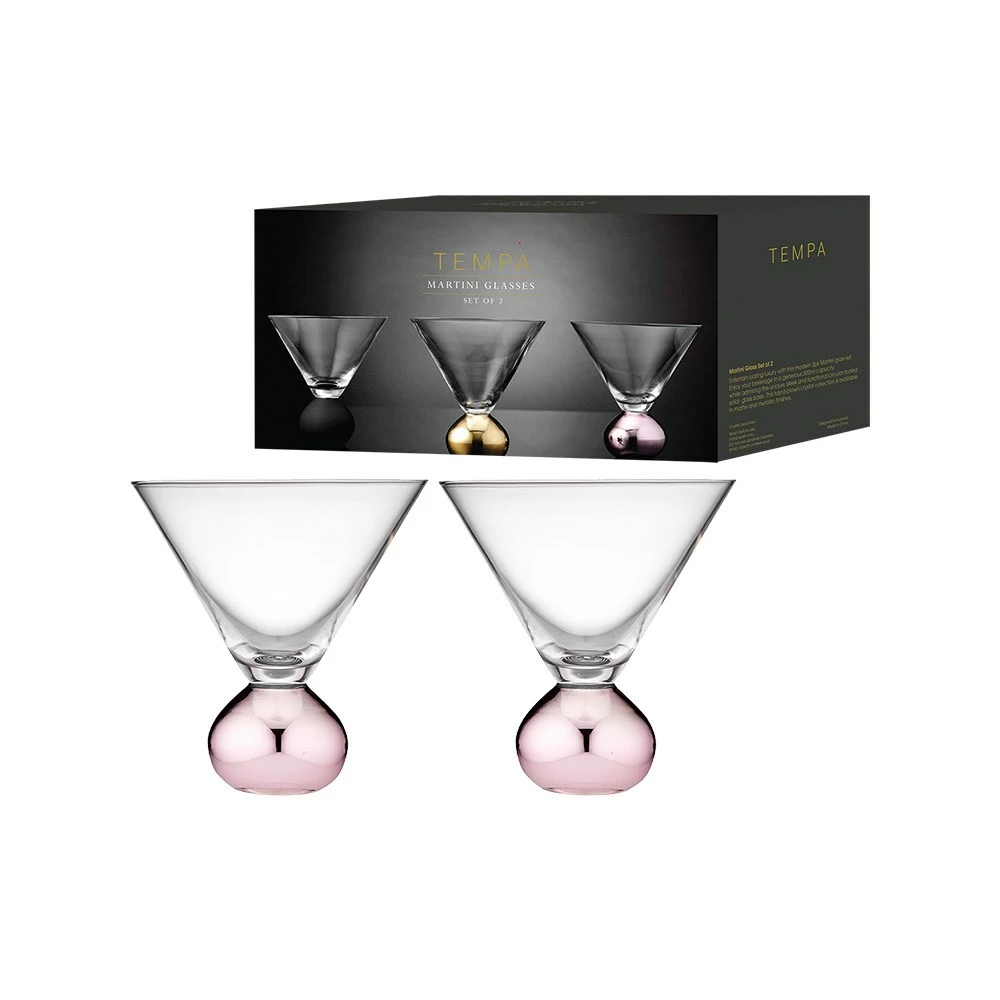 Tempa Astrid Set Of 2 Martini Glasses Rose - Image 2