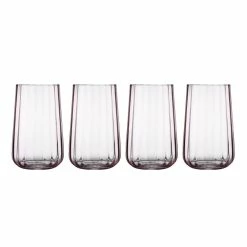 Tempa Esme Set Of 4 Crystal Highball Tumblers Blush