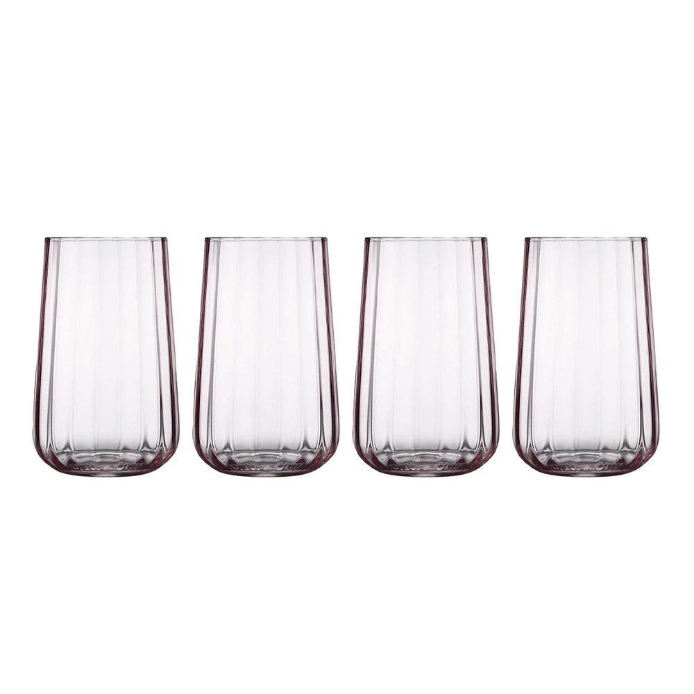 Tempa Esme Set Of 4 Crystal Highball Tumblers Blush