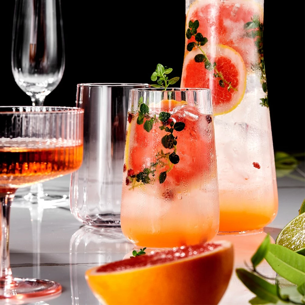 Tempa Esme Set Of 4 Crystal Highball Tumblers Blush - Image 4