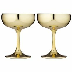 Tempa Aurora 2 Piece Coupe Glass Set 220ml Gold
