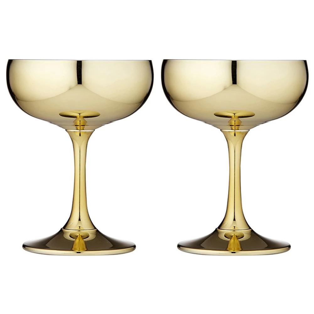 Tempa Aurora 2 Piece Coupe Glass Set 220ml Gold