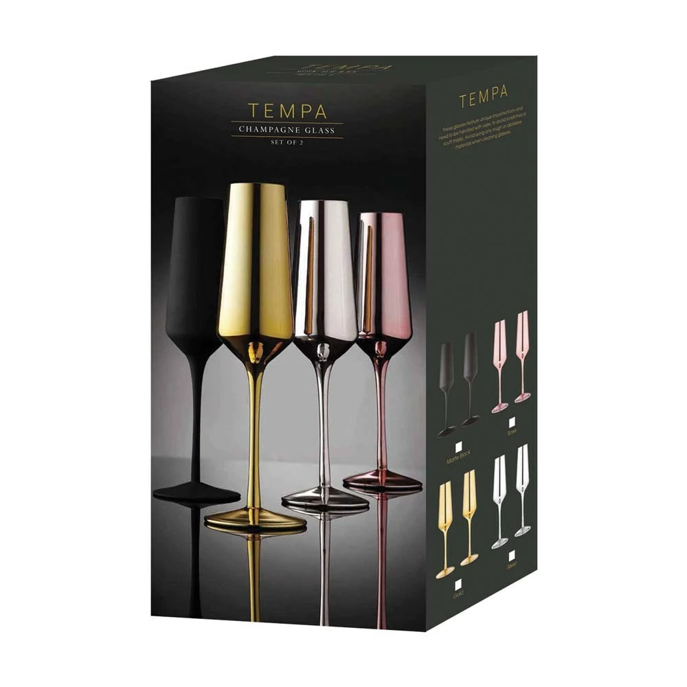 Tempa Aurora Set Of 2 Champagne Glasses Silver - Image 5