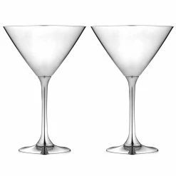 Tempa Aurora Set Of 2 Martini Glasses Silver