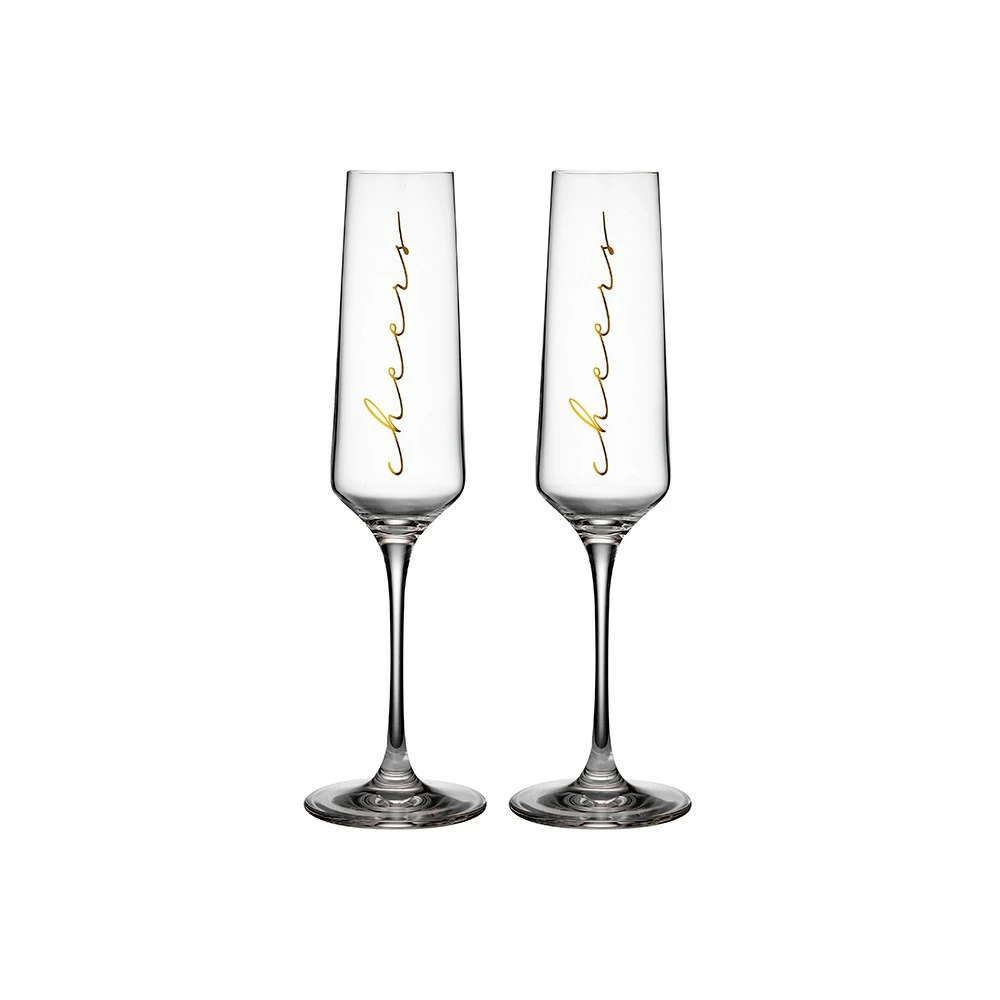 Tempa Celebration Set Of 2 Champagne Glasses Cheers