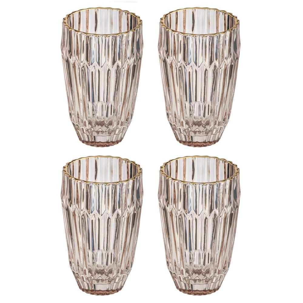 Tempa Amara Set Of 4 Highball Tumbler Coral