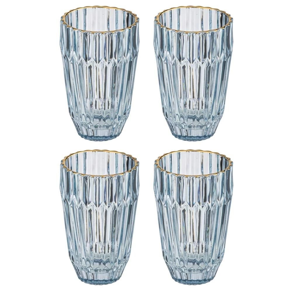 Tempa Amara Set Of 4 Highball Tumbler Blue