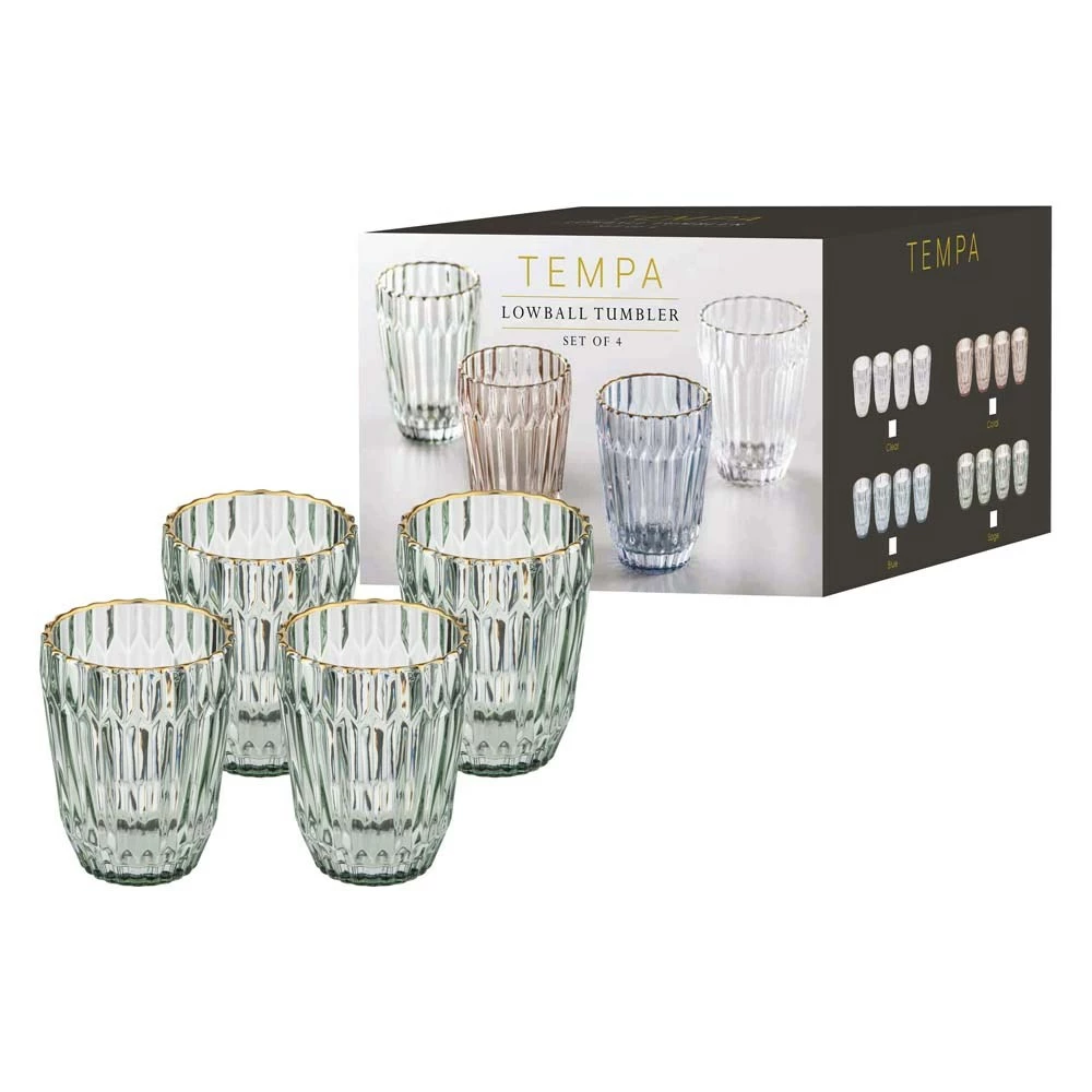 Tempa Amara Set Of 4 Lowball Tumbler Sage - Image 5