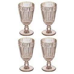 Tempa Amara Set Of 4 Wine Glass Coral