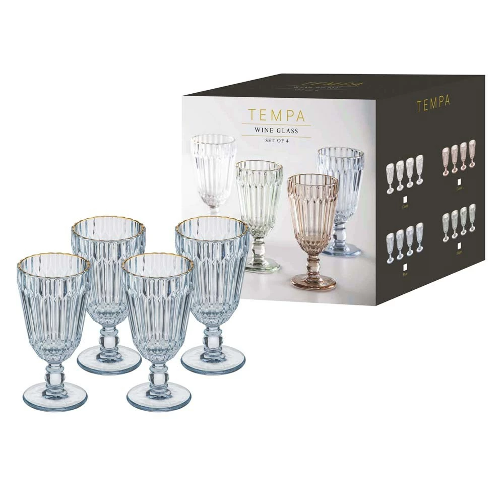 Tempa Amara Set Of 4 Wine Glass Blue - Image 5