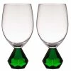 Tempa Zhara Set Of 2 Wine Glasses Emerald