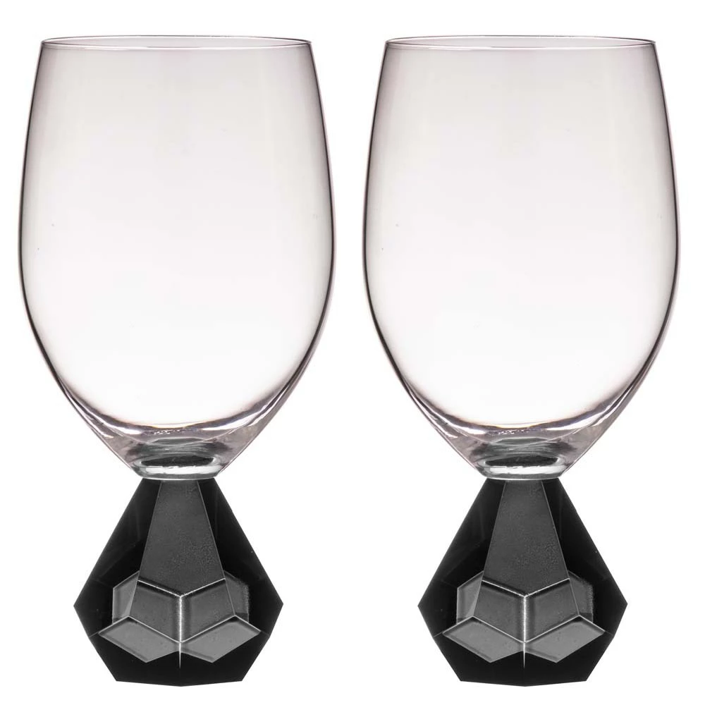 Tempa Zhara Set Of 2 Wine Glasses Onyx