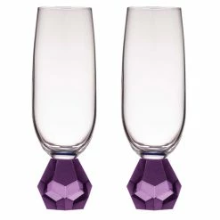 Tempa Zhara Set Of 2 Champagne Glasses Amethyst