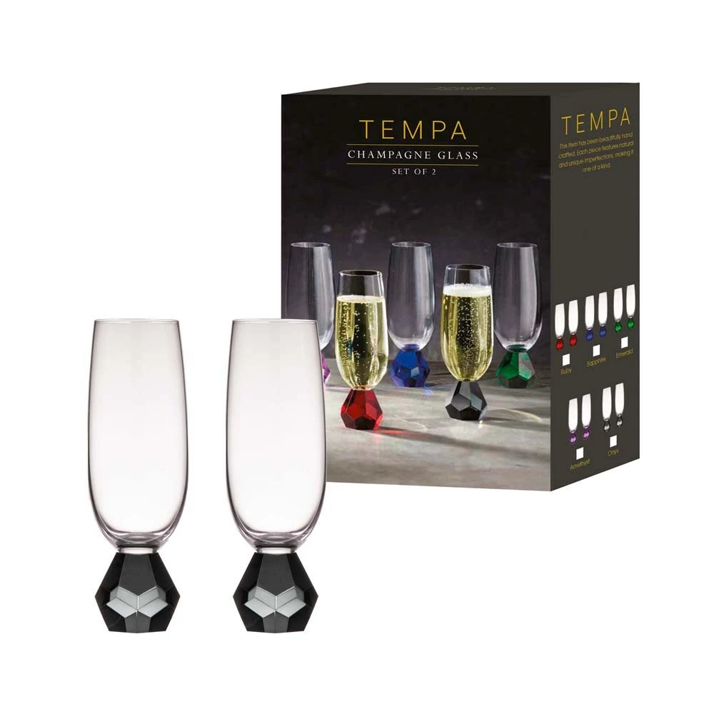 Tempa Zhara Set Of 2 Champagne Glasses Onyx - Image 5