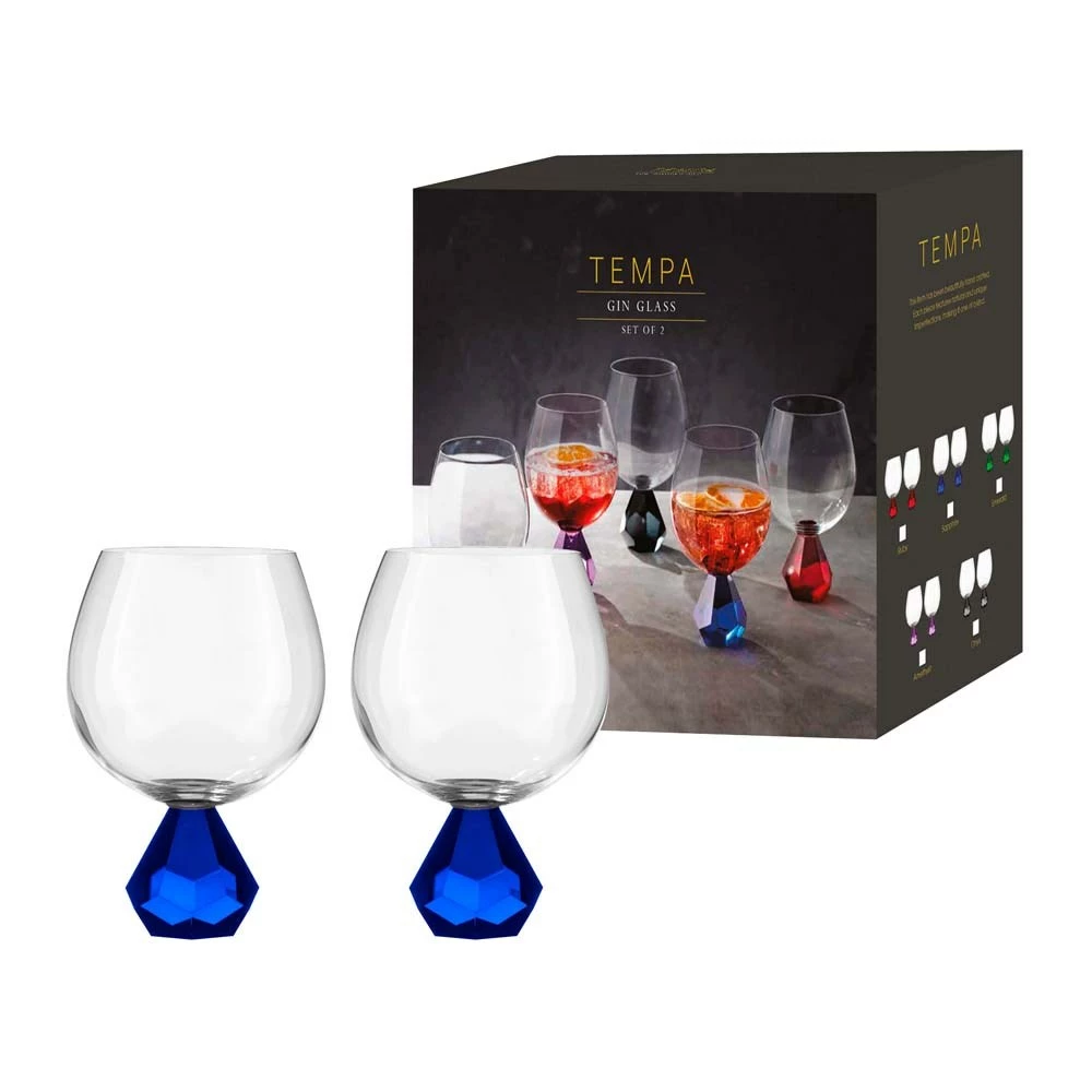 Tempa Zhara Set Of 2 Gin Glasses Sapphire - Image 5