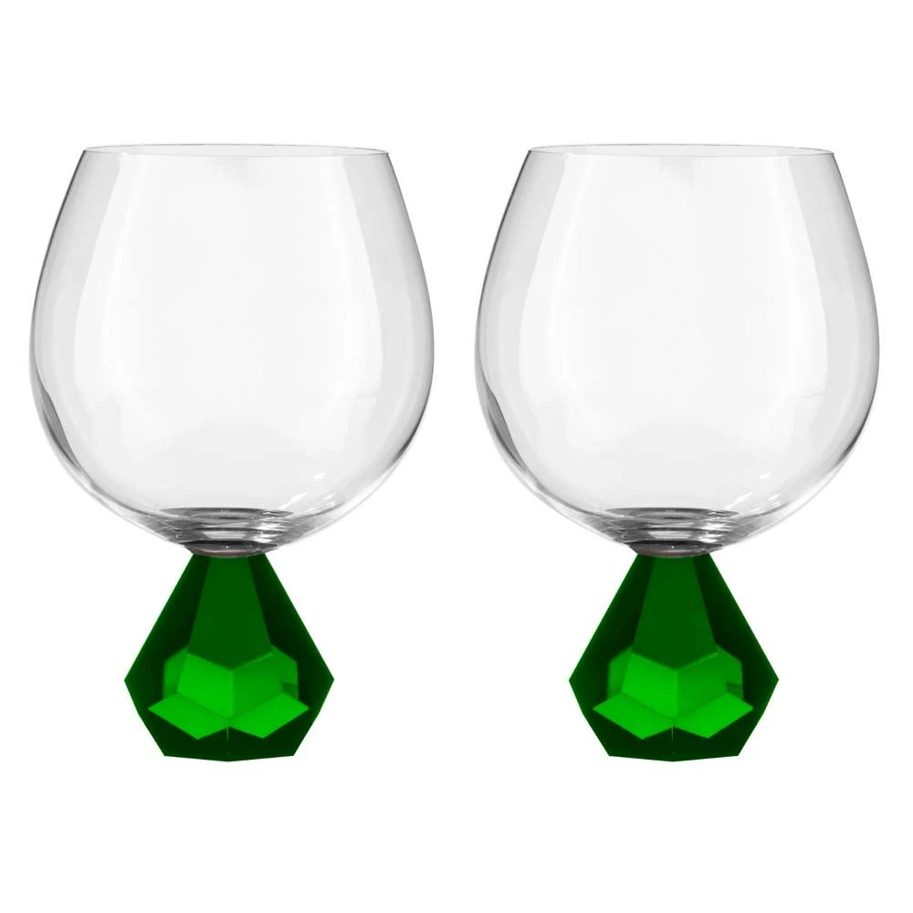 Tempa Zhara Set Of 2 Gin Glasses Emerald