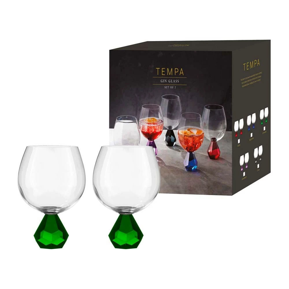 Tempa Zhara Set Of 2 Gin Glasses Emerald - Image 5