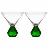 Tempa Zhara Set Of 2 Martini Glasses Emerald