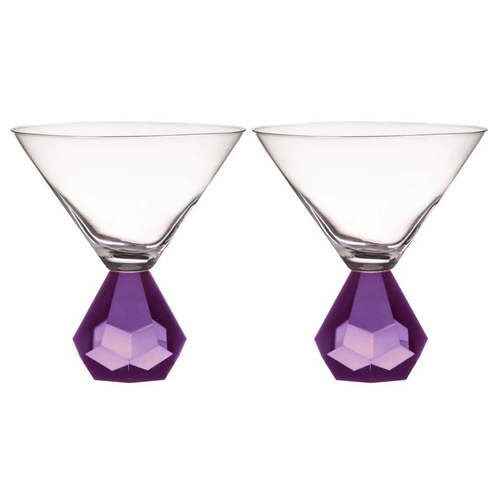 Tempa Zhara Set Of 2 Martini Glasses Amethyst