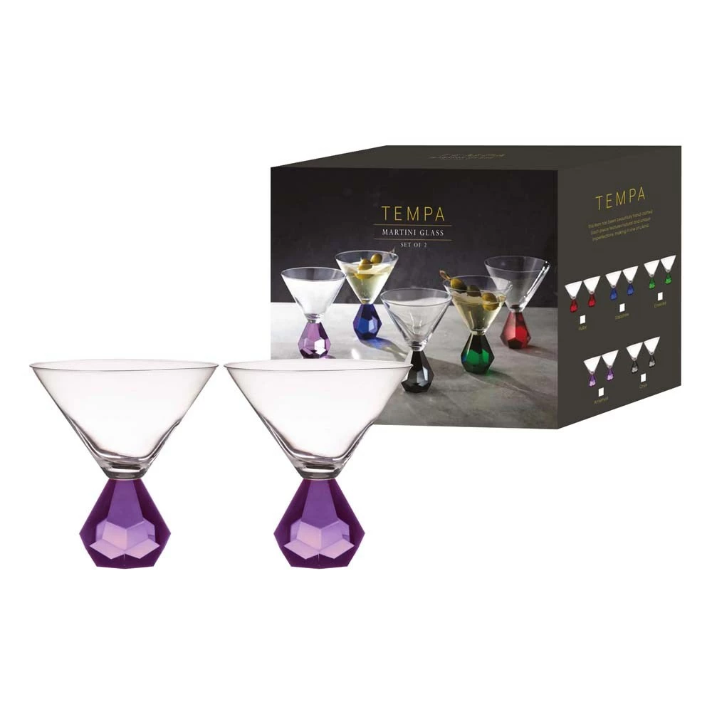 Tempa Zhara Set Of 2 Martini Glasses Amethyst - Image 5