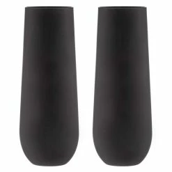 Tempa Aurora Set Of 2 Stemless Champagne Glasses Matte Black