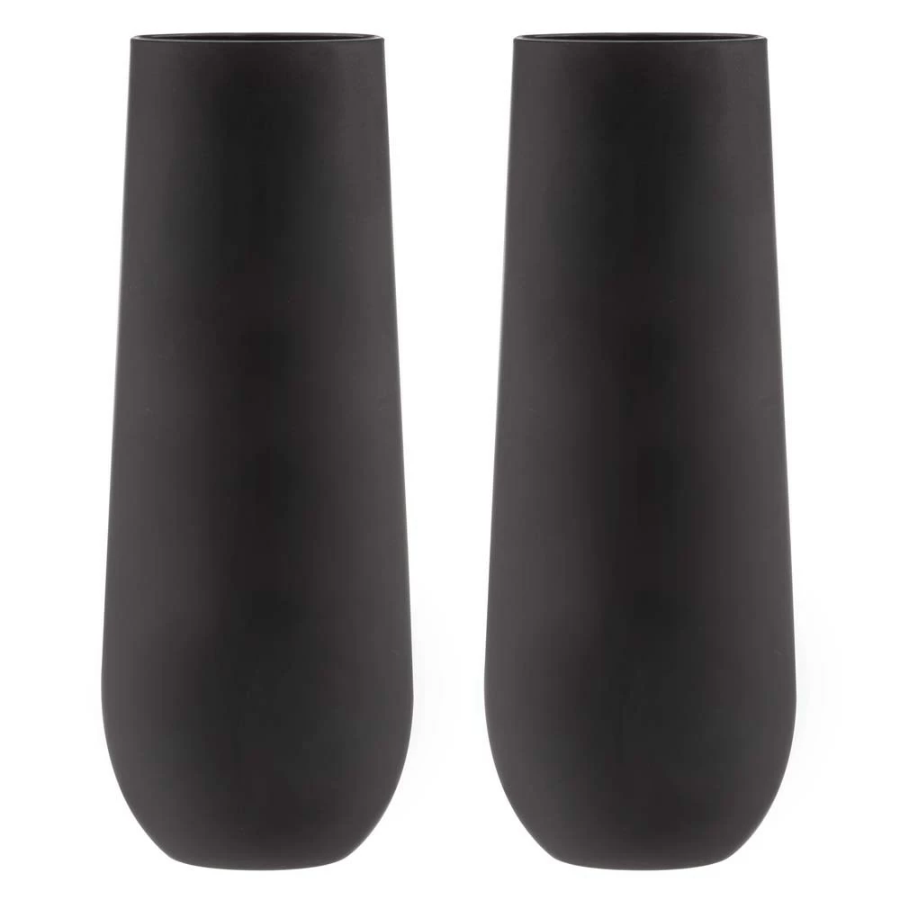 Tempa Aurora Set Of 2 Stemless Champagne Glasses Matte Black