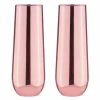 Tempa Aurora Set Of 2 Stemless Champagne Glasses Rose
