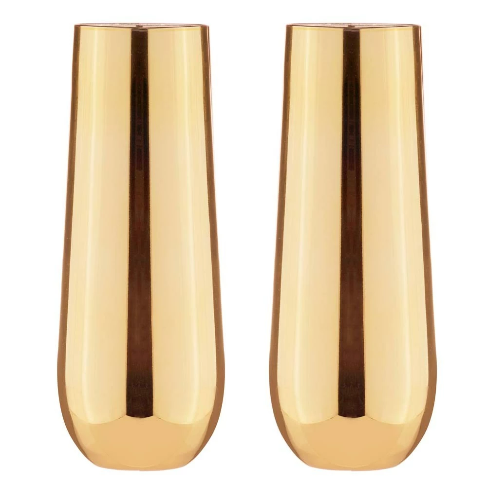 Tempa Aurora Set Of 2 Stemless Champagne Glasses Gold