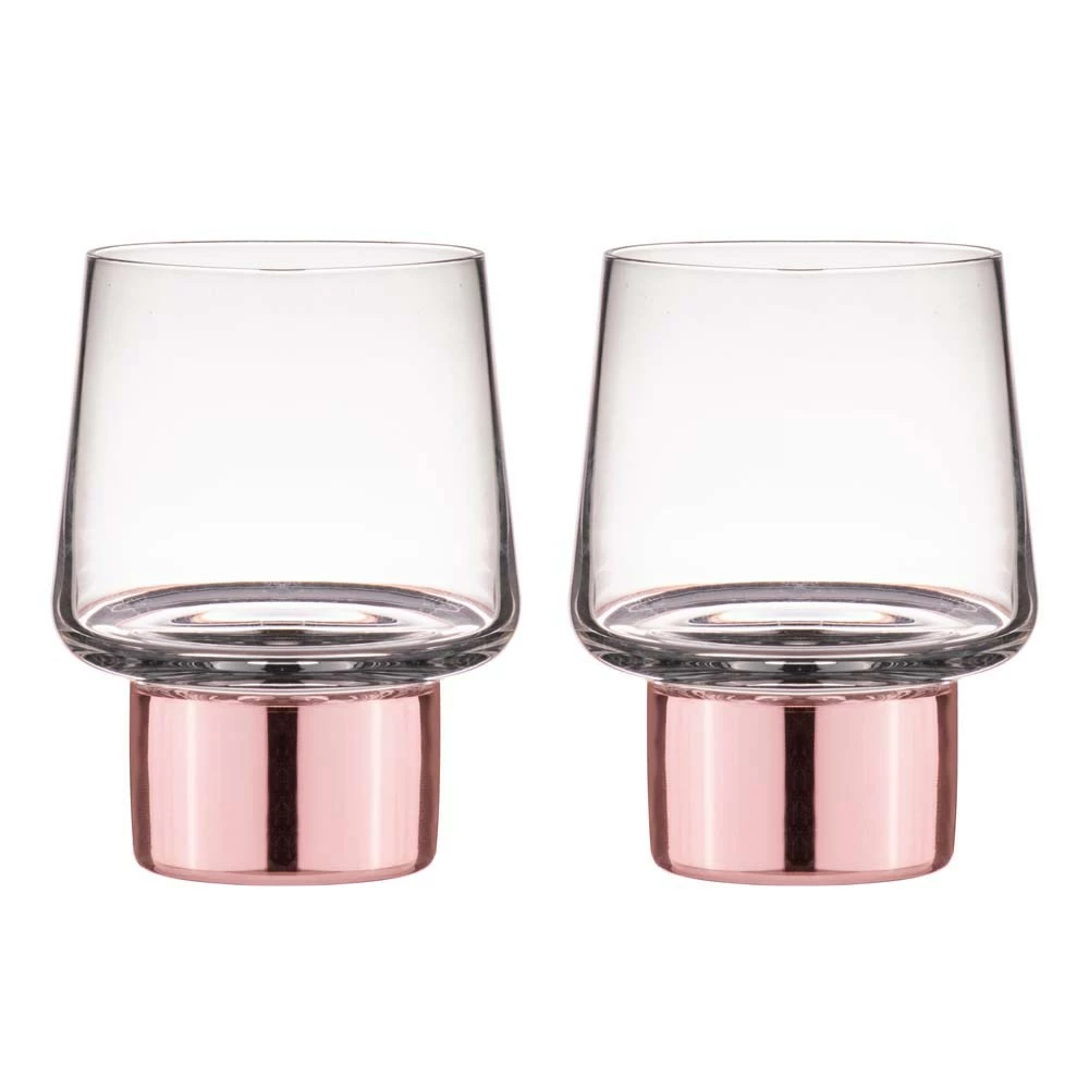 Tempa Aurora Clear Set Of 2 Glass Tumbler Rose